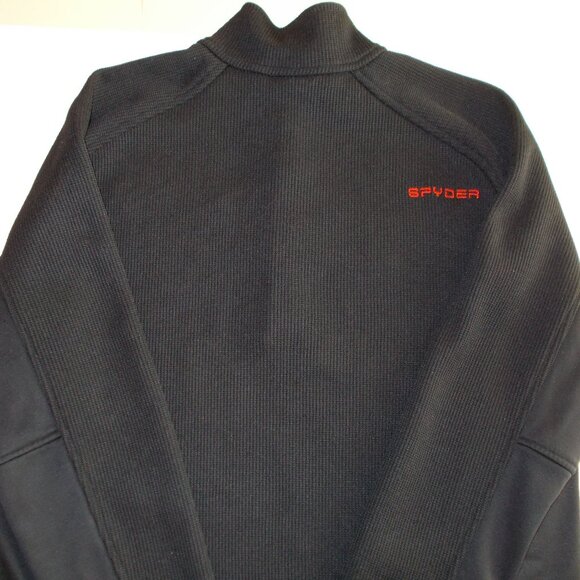 SPYDER Men's Black Fleece lined Pullover Sweater 1/4 zip Size XL - Picture 8 of 14